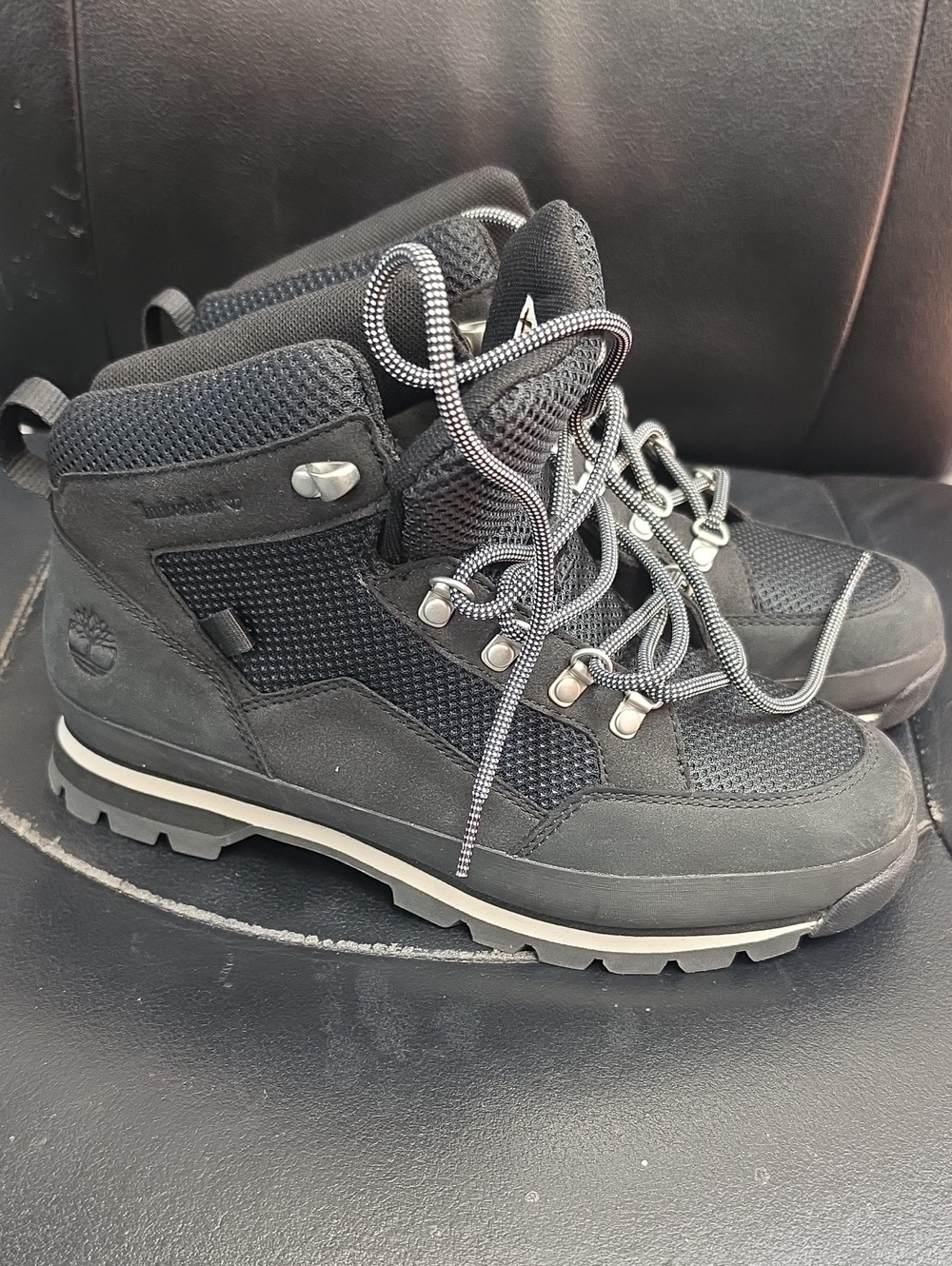 Timberland Women's Black and Gray Waterproof Lace-Up Hiking Boots